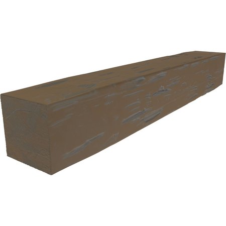 EKENA MILLWORK Pecky Cypress Faux Wood Fireplace Mantel, Aged Mocha, 4"H x 4"D x 48"W MANUPC04X04X48AA